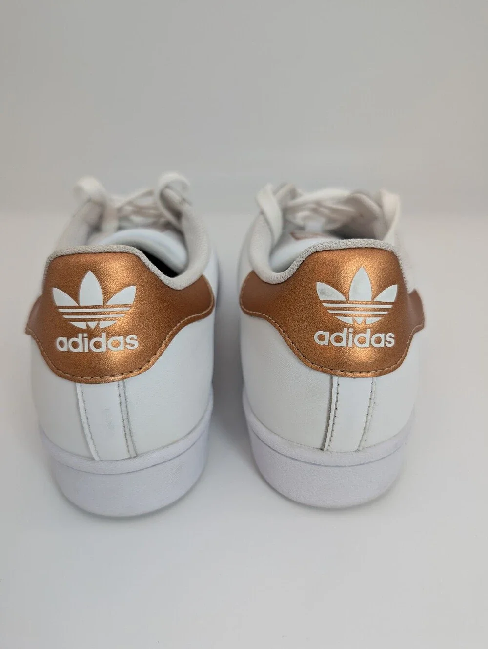 adidas Superstar Women's White Copper Metallic Sneakers US 10